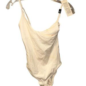 Etam NEW NWT cream tank top body suit XS